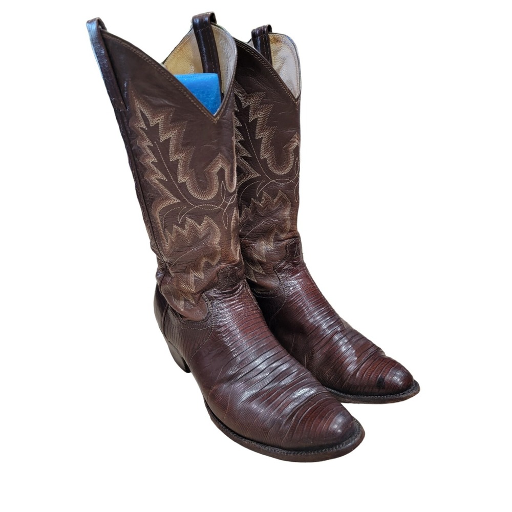 Panhandle Slim‎ Mens Brown Lizard Leather Western Cowboy Boots 9 D